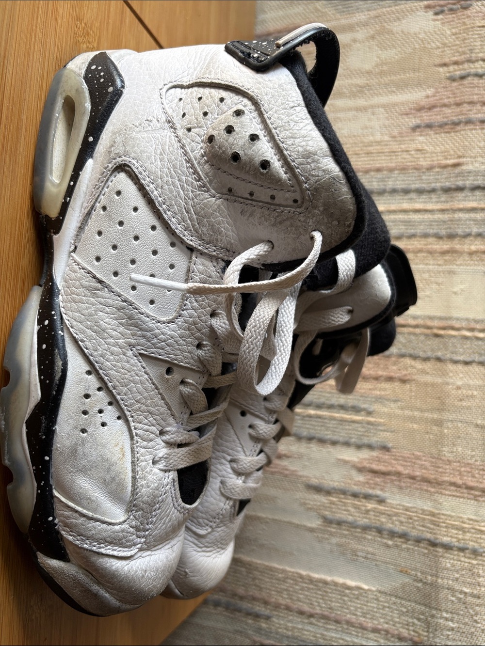 Kids White and Black High-Top Athletic Shoes
